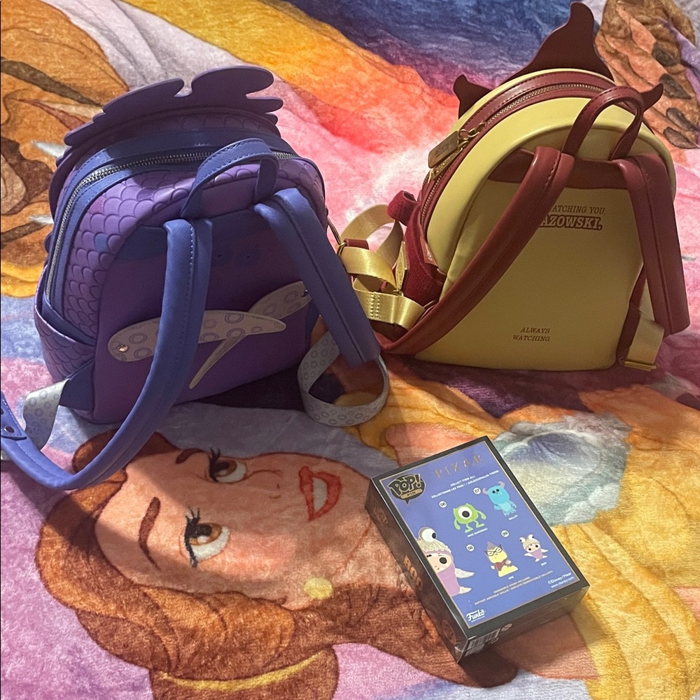 Rare and Hard to Find Monsters Inc. Boo & Roz Backpack and Pop Pin Bundle - Picture 2 of 2